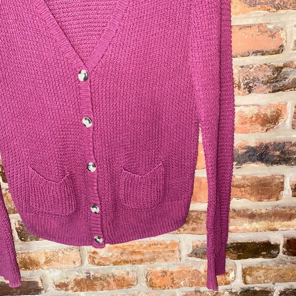Arizona Jean Co Burgundy Button Down Cardigan Sweater Women's Size Medium - Picture 3 of 6